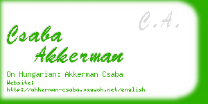 csaba akkerman business card